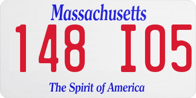 MA license plate 148IO5