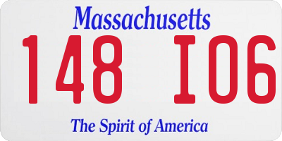 MA license plate 148IO6
