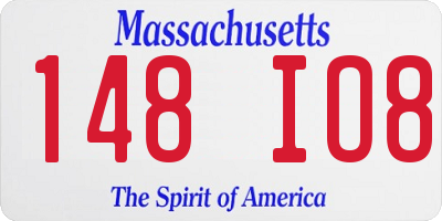 MA license plate 148IO8