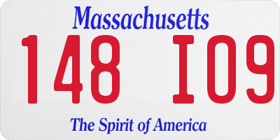 MA license plate 148IO9
