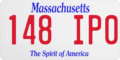 MA license plate 148IP0