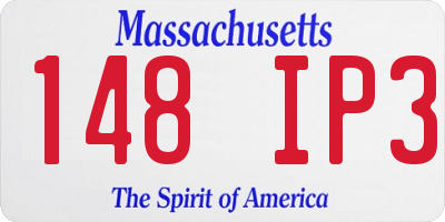 MA license plate 148IP3