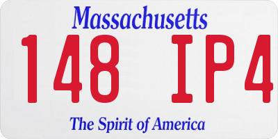 MA license plate 148IP4
