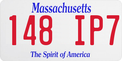 MA license plate 148IP7