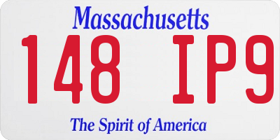 MA license plate 148IP9