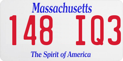 MA license plate 148IQ3