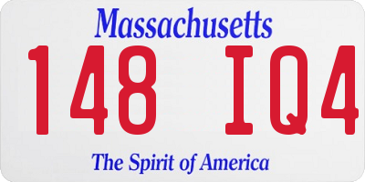 MA license plate 148IQ4