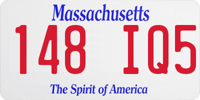 MA license plate 148IQ5