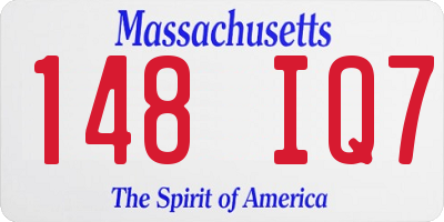MA license plate 148IQ7