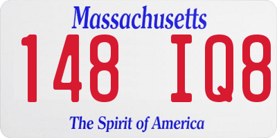 MA license plate 148IQ8