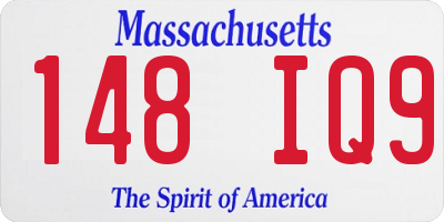 MA license plate 148IQ9