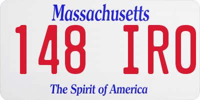 MA license plate 148IR0