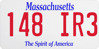 MA license plate 148IR3