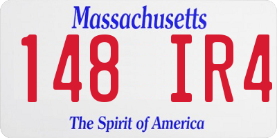 MA license plate 148IR4