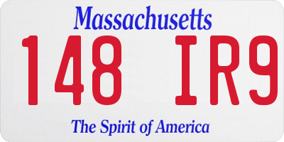 MA license plate 148IR9