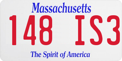 MA license plate 148IS3