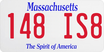 MA license plate 148IS8