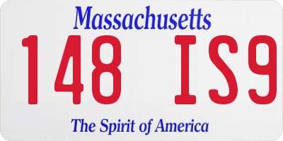 MA license plate 148IS9