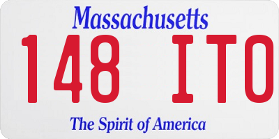 MA license plate 148IT0