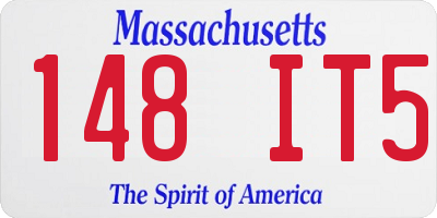 MA license plate 148IT5