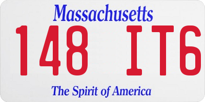 MA license plate 148IT6