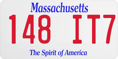 MA license plate 148IT7