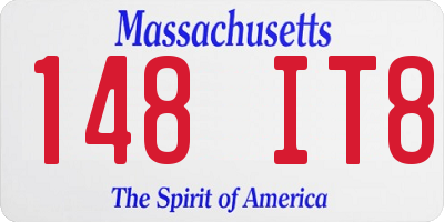 MA license plate 148IT8