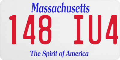 MA license plate 148IU4