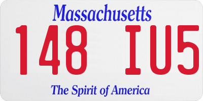 MA license plate 148IU5