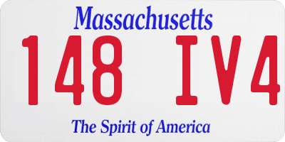 MA license plate 148IV4