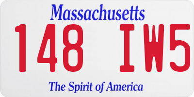 MA license plate 148IW5