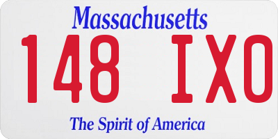 MA license plate 148IX0