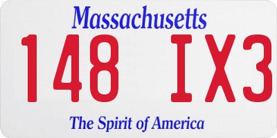 MA license plate 148IX3