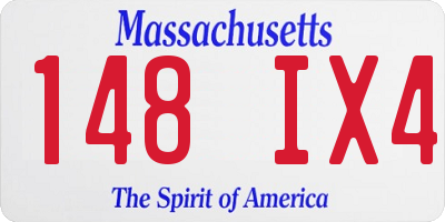 MA license plate 148IX4