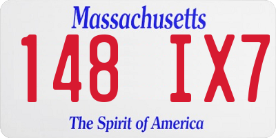 MA license plate 148IX7