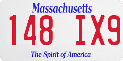 MA license plate 148IX9