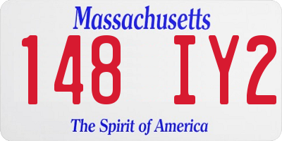 MA license plate 148IY2