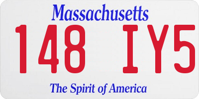 MA license plate 148IY5