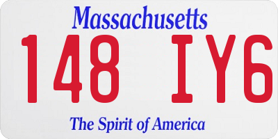 MA license plate 148IY6