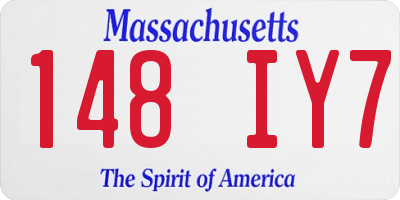 MA license plate 148IY7