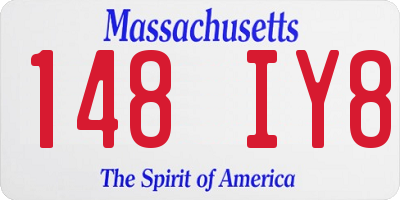 MA license plate 148IY8