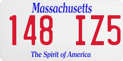 MA license plate 148IZ5