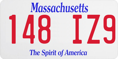 MA license plate 148IZ9