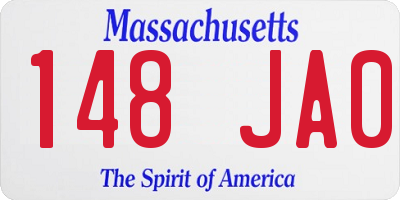 MA license plate 148JA0