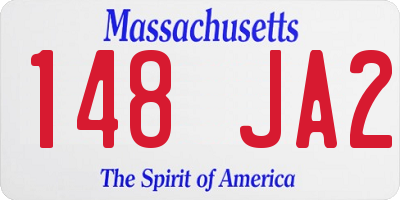 MA license plate 148JA2