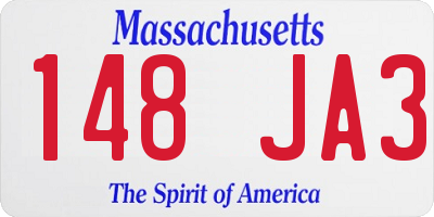 MA license plate 148JA3