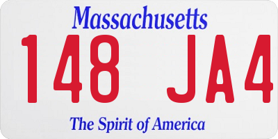 MA license plate 148JA4