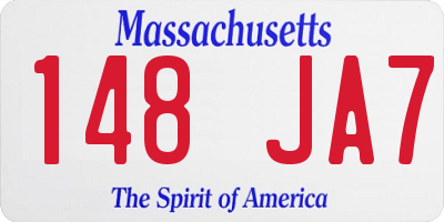 MA license plate 148JA7