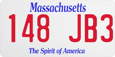 MA license plate 148JB3