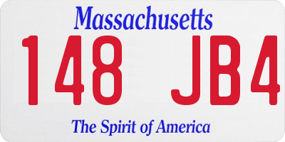 MA license plate 148JB4